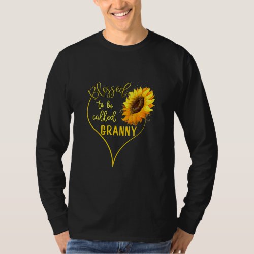 Blessed To Be Called Granny Mothers Day Sunflower T_Shirt