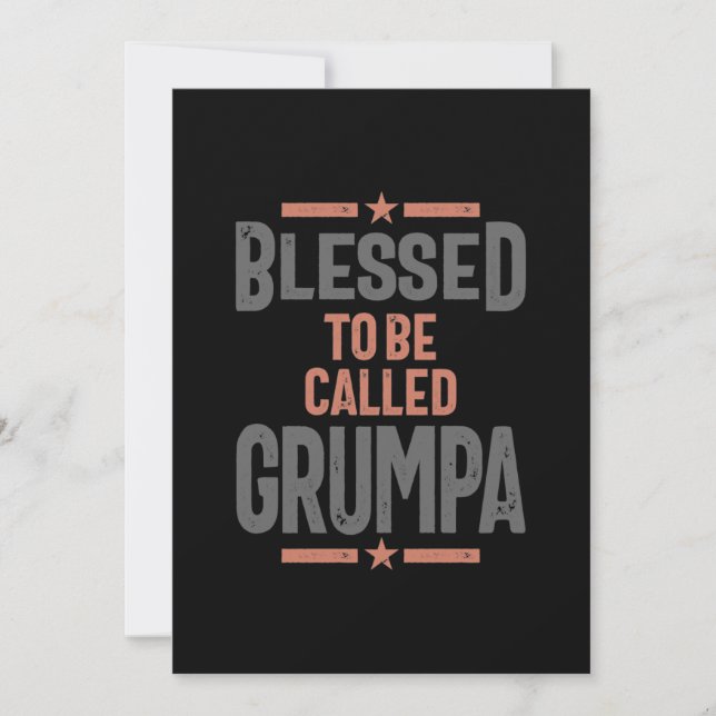 Blessed To Be Called Grumpa | Grandfather Invitation (Front)