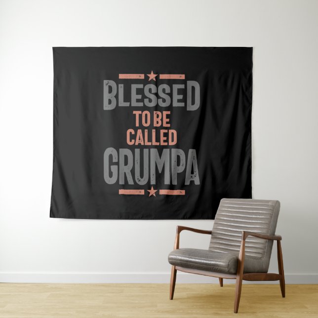 Blessed To Be Called Grumpa | Grandfather Tapestry (In Situ (Horizontal))