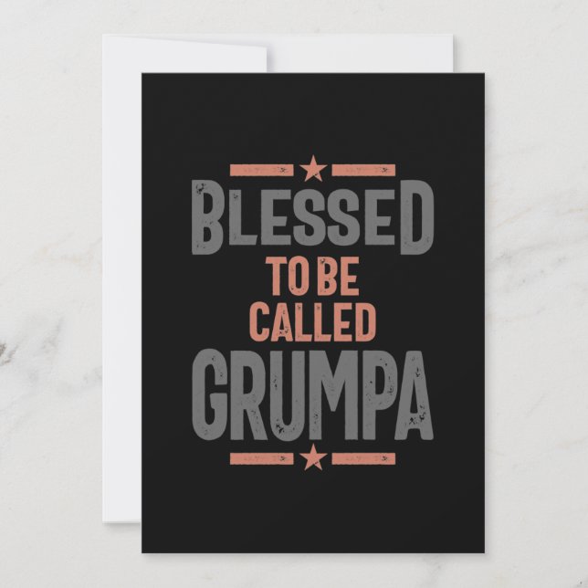 Blessed To Be Called Grumpa | Grandfather Thank You Card (Front)