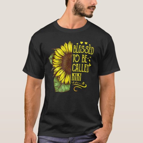 Blessed To Be Called Kiki Grandma Sunflower Mother T_Shirt