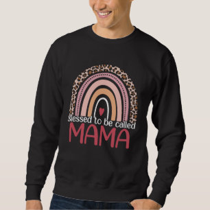 Blessed To Be Called Mama Rainbow Leopard Print Mo Sweatshirt