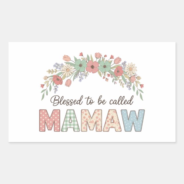 Blessed to be called Mamaw Rectangular Sticker (Front)