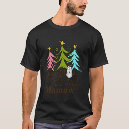 Blessed To Be Called Mamaw Tree Christmas T_Shirt