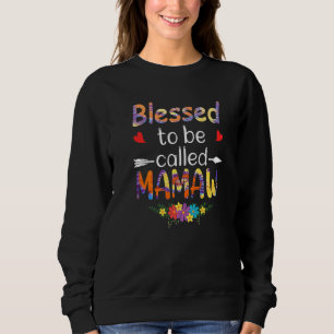 Blessed To Be Called Mamaw Womens Mamaw Floral Mot Sweatshirt