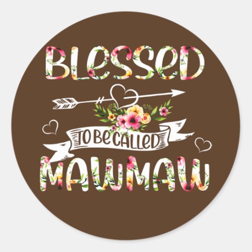 Blessed to be called Mawmaw Floral Funny Grandma Classic Round Sticker