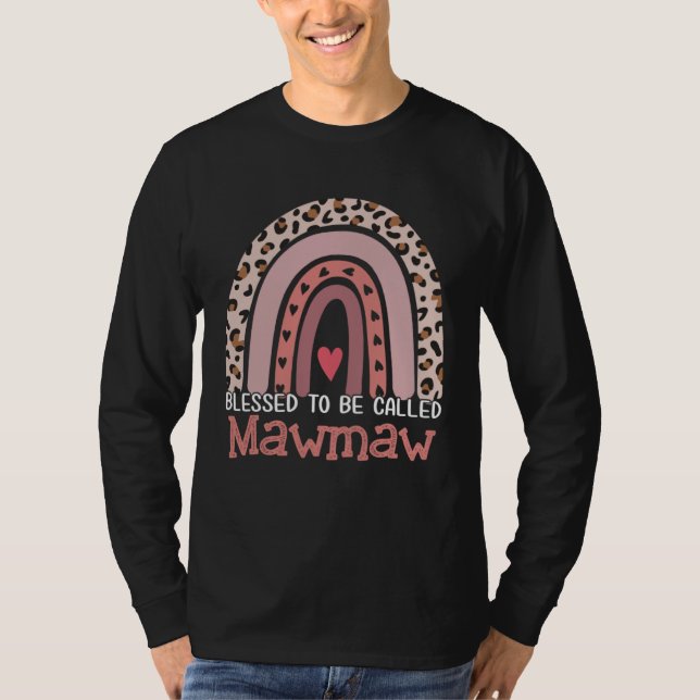 Blessed To Be Called Mawmaw Rainbow Leopard Mother T-Shirt (Front)