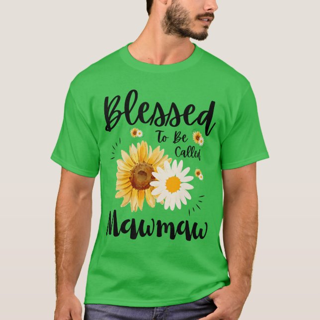 Blessed to Be Called Mawmaw Women Floral Cute Moth T-Shirt (Front)