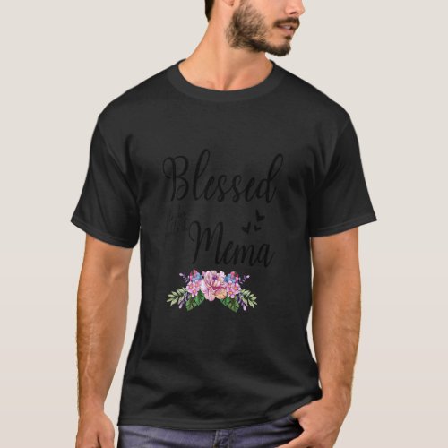 Blessed To Be Called Mema Floral Mema Mothers Day  T_Shirt