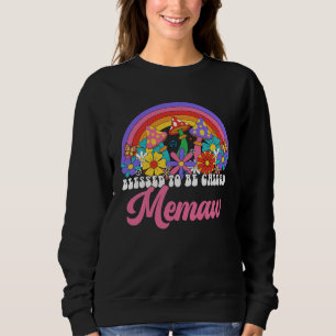Blessed To Be Called Memaw Rainbow Groovy Hippie F Sweatshirt
