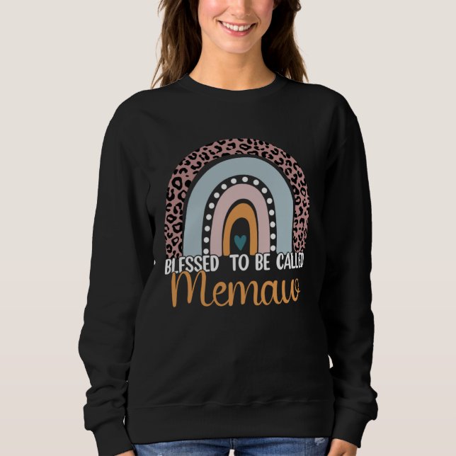 Blessed To Be Called Memaw Rainbow Leopard Cute Mo Sweatshirt (Front)
