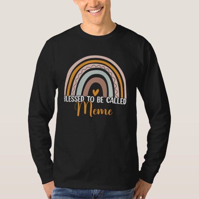 Blessed To Be Called Meme Boho Rainbow Mother s Da T-Shirt (Front)