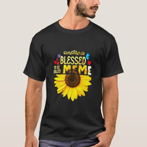 Blessed To Be Called Meme Womens Sunflower Meme Mo T_Shirt