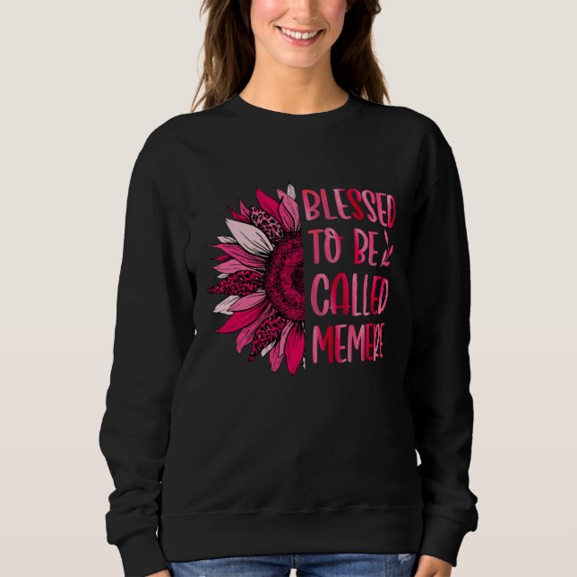 Blessed To Be Called Memere Cute Floral Women Moth Sweatshirt (Front)