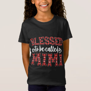 Blessed To Be Called Mimi Red Plaid Christmas Deco T-Shirt