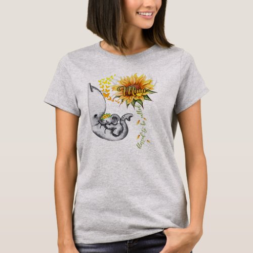 Blessed To Be Called Mimi Sunflower Elephant T_Shirt