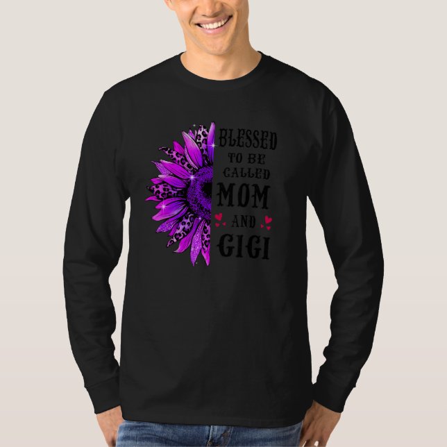 Blessed To Be Called Mom And Gigi Sunflower Cute M T-Shirt (Front)