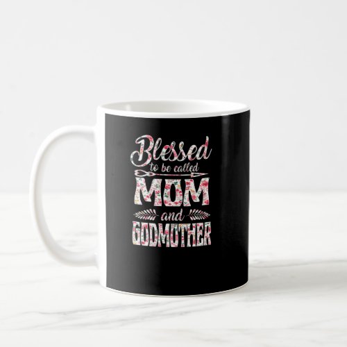 Blessed To Be Called Mom And Godmother Floral Moth Coffee Mug