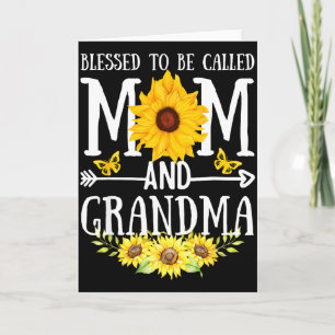 Blessed to be called mom and grandma floral cute card