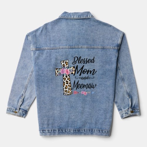 Blessed To Be Called Mom And Meemaw Fu Denim Jacket