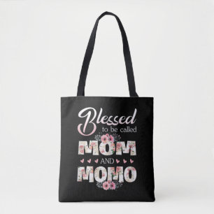 Blessed To Be Called Mom And Momo Colorful Xmas Tote Bag