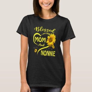 Blessed To Be Called Mom And Nonnie Sunflower Moth T-Shirt