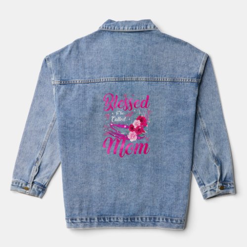 Blessed To Be Called Mom Floral Mothers Day  Denim Jacket