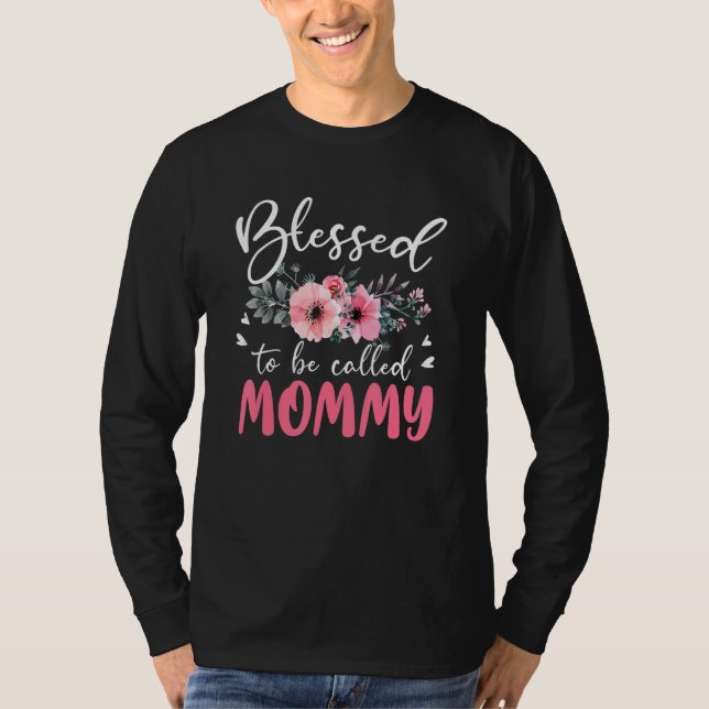 Blessed To Be Called Mom Floral Tie Dye Mommy Moth T-Shirt (Front)