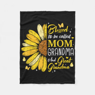 Blessed To Be Called Mom Grandma Great Grandma Mot Fleece Blanket