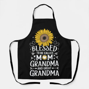 Blessed To Be Called Mom Grandma Great Sunflower Apron