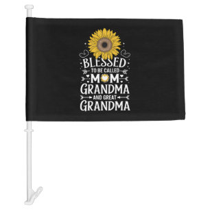 Blessed To Be Called Mom Grandma Great Sunflower Car Flag