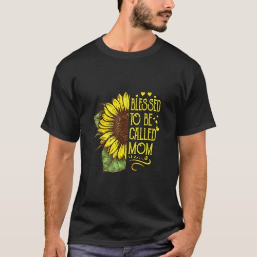 Blessed To Be Called Mom Grandma Sunflower Mothers T_Shirt