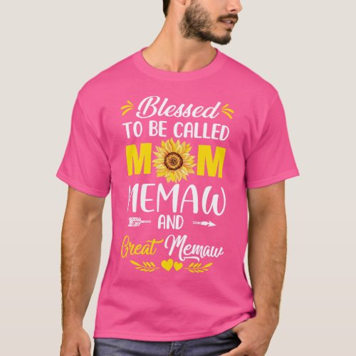 Blessed To Be Called Mom Memaw Great Memaw Mothers T_Shirt