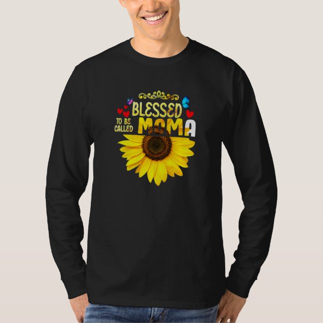 Blessed To Be Called Moma Womens Sunflower Moma Mo T-Shirt (Front)