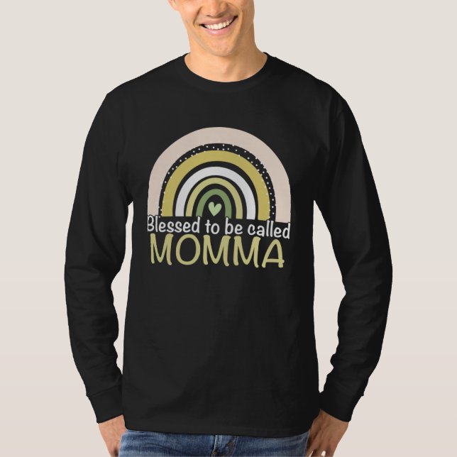 Blessed To Be Called Momma Boho Rainbow Mother s D T-Shirt (Front)