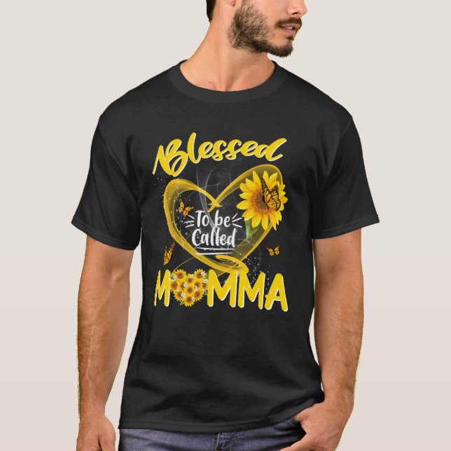 Blessed To Be Called Momma Cute Sunflower Mother s T-Shirt (Front)
