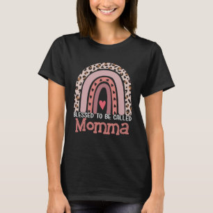 Blessed To Be Called Momma Rainbow Leopard Mother T-Shirt