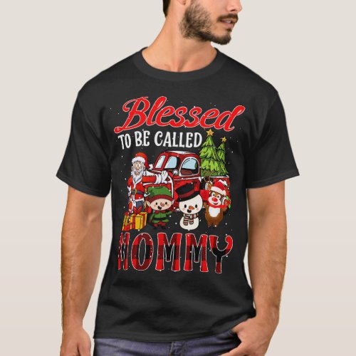 Blessed To Be Called Mommy Christmas Buffalo Plaid T_Shirt
