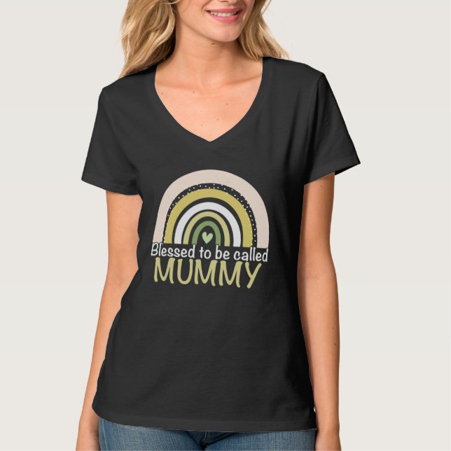 Blessed To Be Called Mummy Boho Rainbow Mother s D T-Shirt (Front)