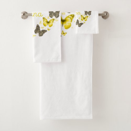 blessed to be called nana butterfly sunflower than bath towel set