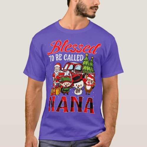 Blessed To Be Called Nana Christmas Buffalo Plaid  T_Shirt