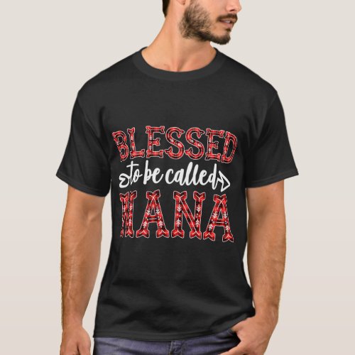 Blessed To Be Called Nana Red Plaid Christmas Deco T_Shirt