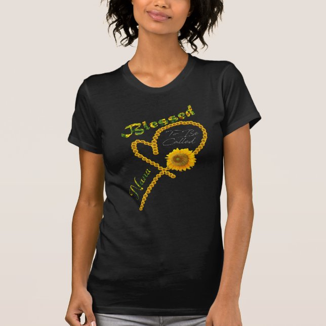 Blessed To Be Called Nana Sunflower Heart T-Shirt (Front)