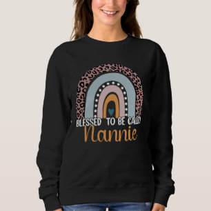 Blessed To Be Called Nannie Rainbow Leopard Cute M Sweatshirt