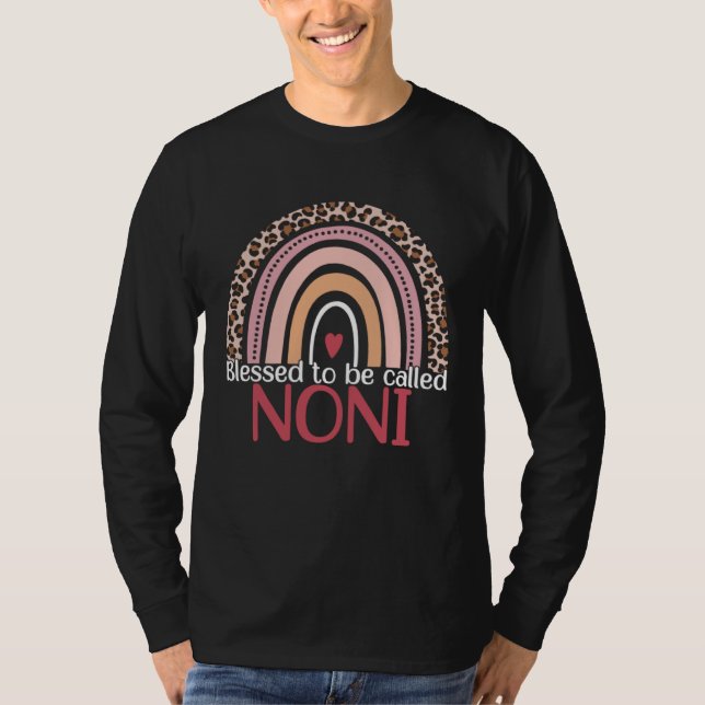 Blessed To Be Called Noni Rainbow Leopard Print Mo T-Shirt (Front)