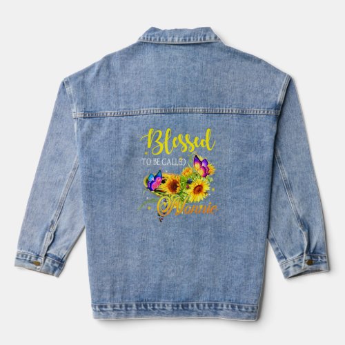 Blessed To Be Called Nonnie Sunflower Mothers Day Denim Jacket