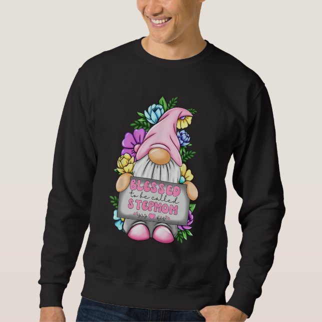 Blessed To Be Called Stepmom Gnome Cute Girl Mothe Sweatshirt (Front)