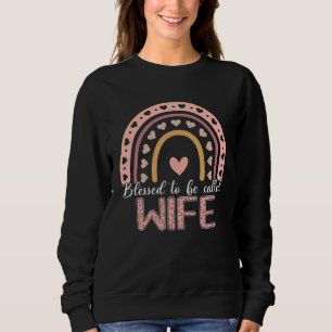 Blessed To Be Called Wife Leopard Rainbow Cute Mom Sweatshirt