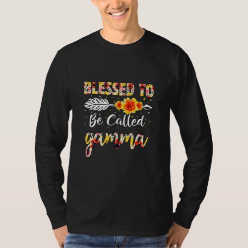 Blessed To Be Calledn Gamma  Mom Flowers Mothers  T_Shirt