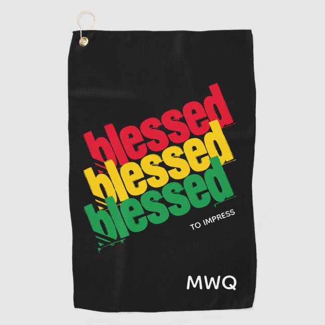 BLESSED TO IMPRESS Monogram Golf Towel (Front)